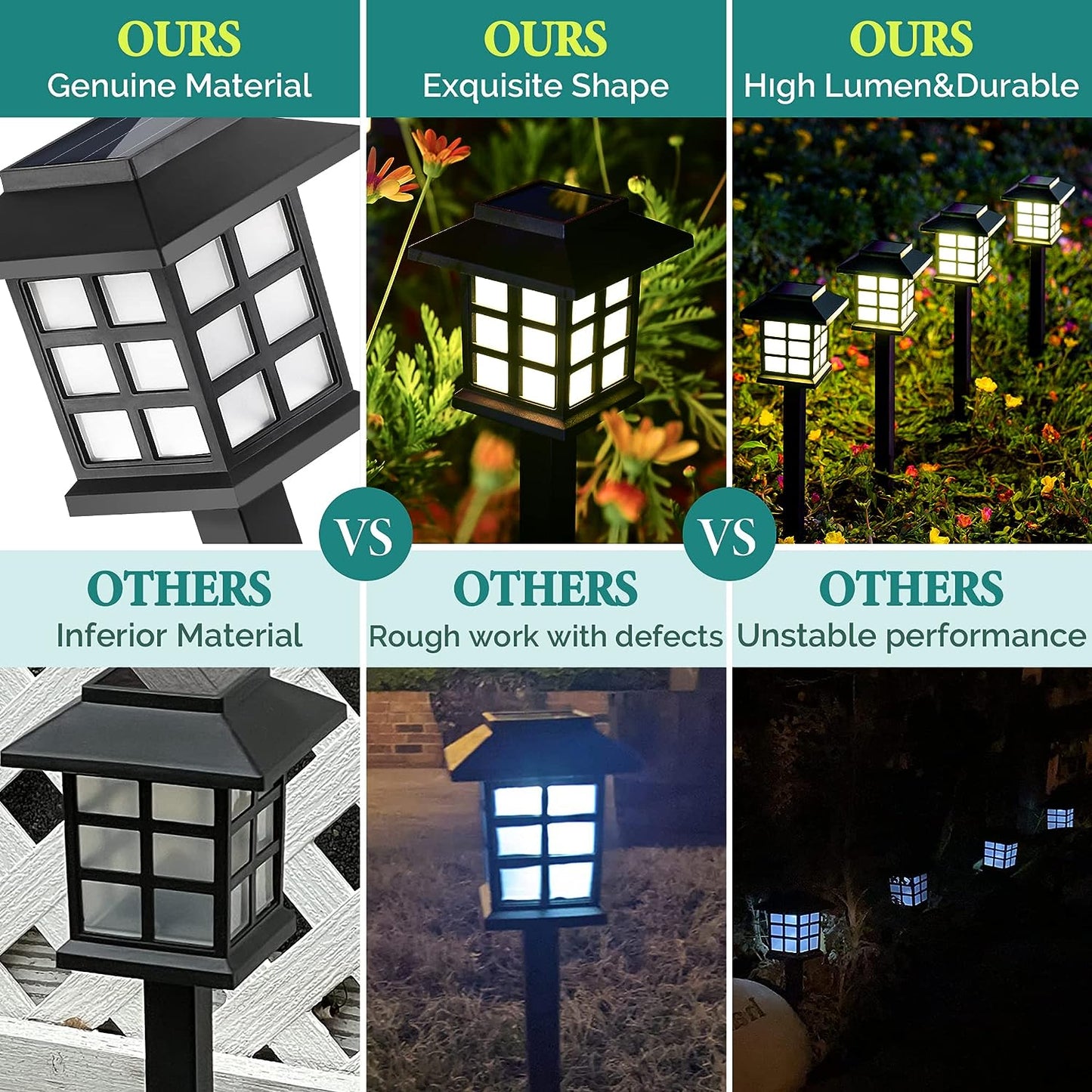 12 Pack Solar Waterproof Outdoor Lights