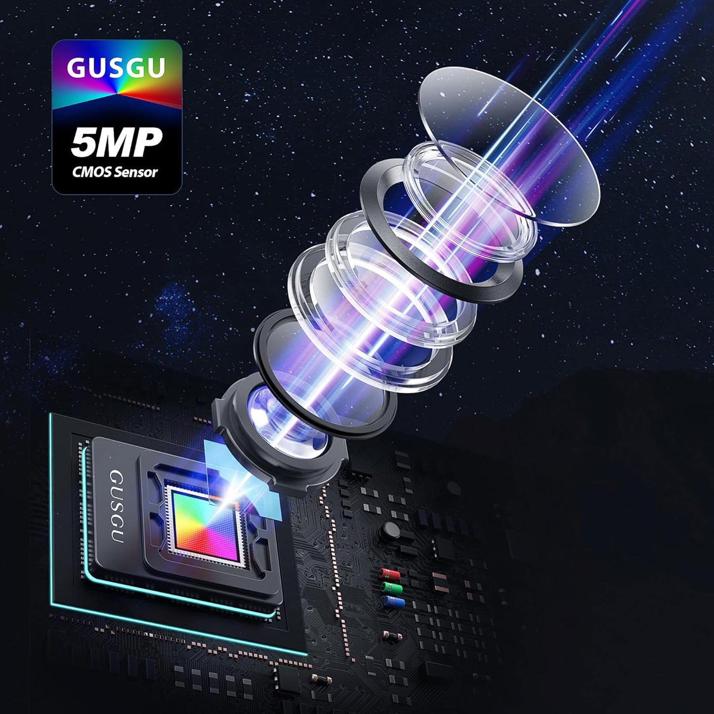 GUSGU G940 2K Quad HD Webcam for PC, with Microphone & Privacy Protection