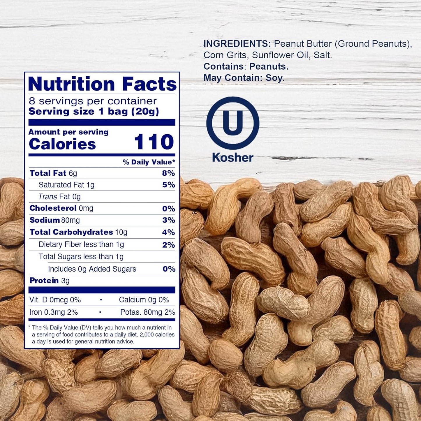 Osem Bamba Peanut Butter Puffs - Peanut Butter Puffs Bulk, Vegan PB Snack with Crunch for Kids, Grain Free Protein Snack, No Sugar, Family Pack - 0.7oz Bags 8 Pack