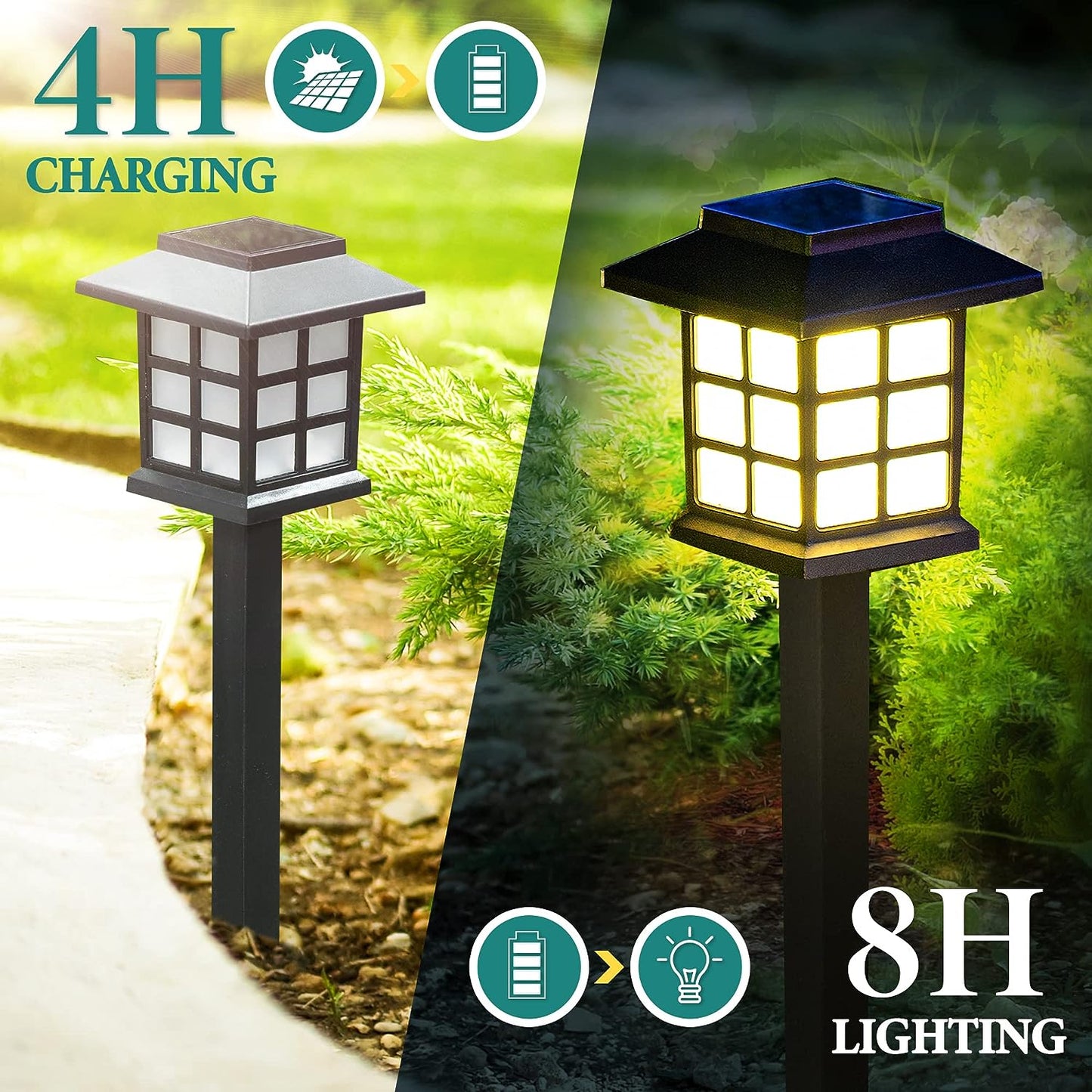 12 Pack Solar Waterproof Outdoor Lights