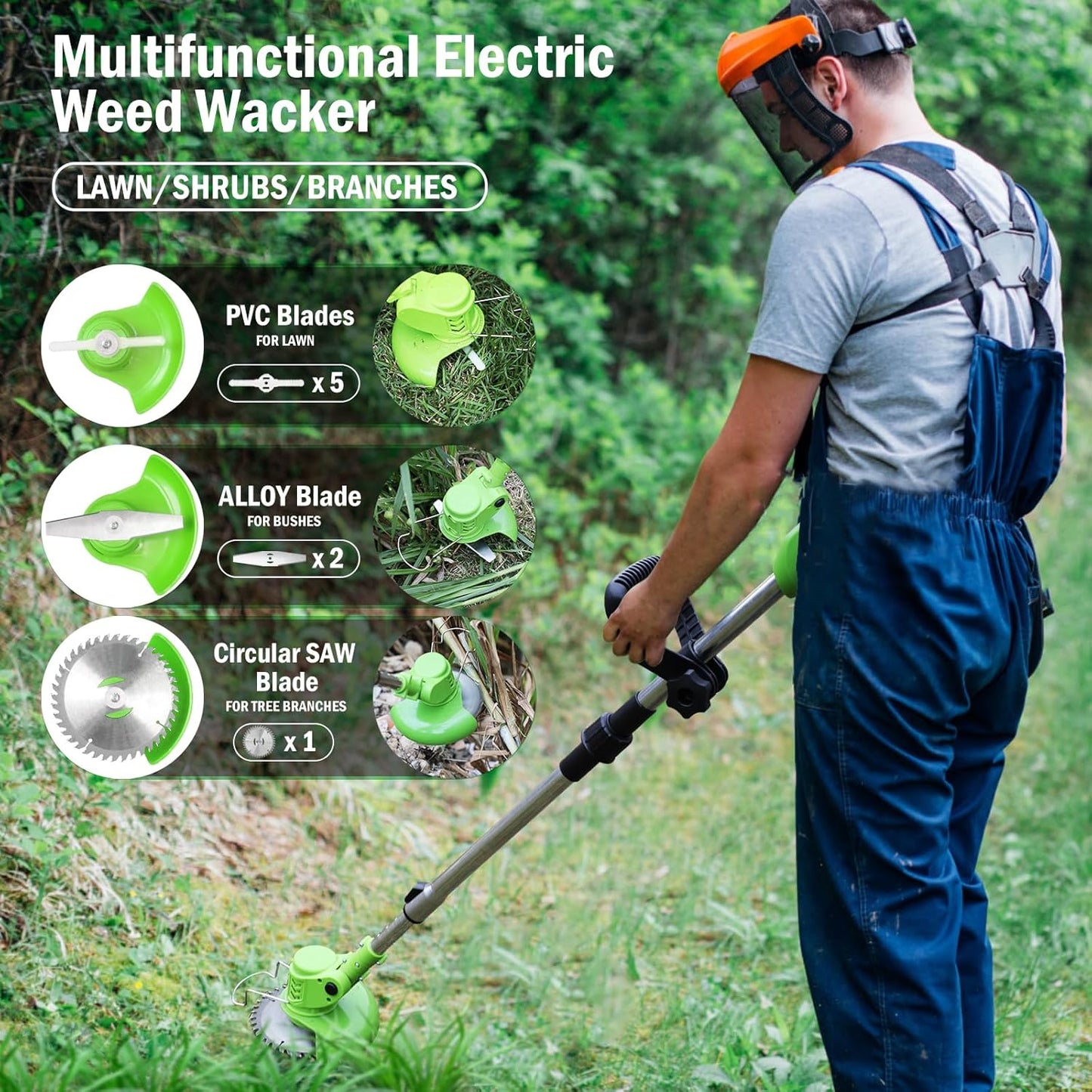 Electric Lawn Trimmer Cordless 2PCS 24v 2.0Ah Battery