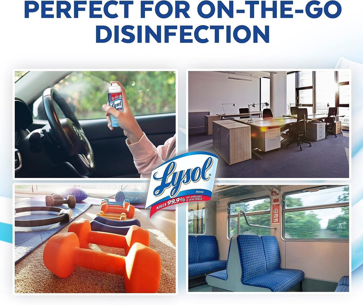 Lysol Disinfectant Spray - `To Go` - Crisp Linen, 1.5 Oz (Pack of 6)