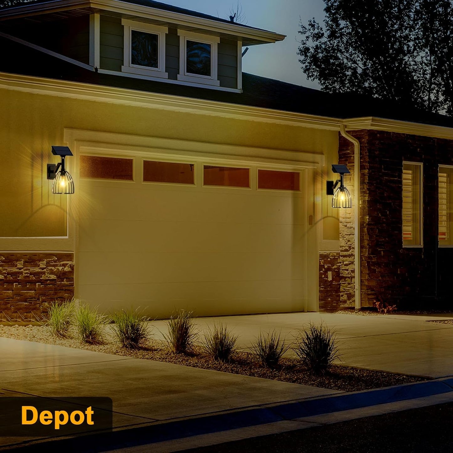 Solar Wall Lanterns Outdoor 2 Pack