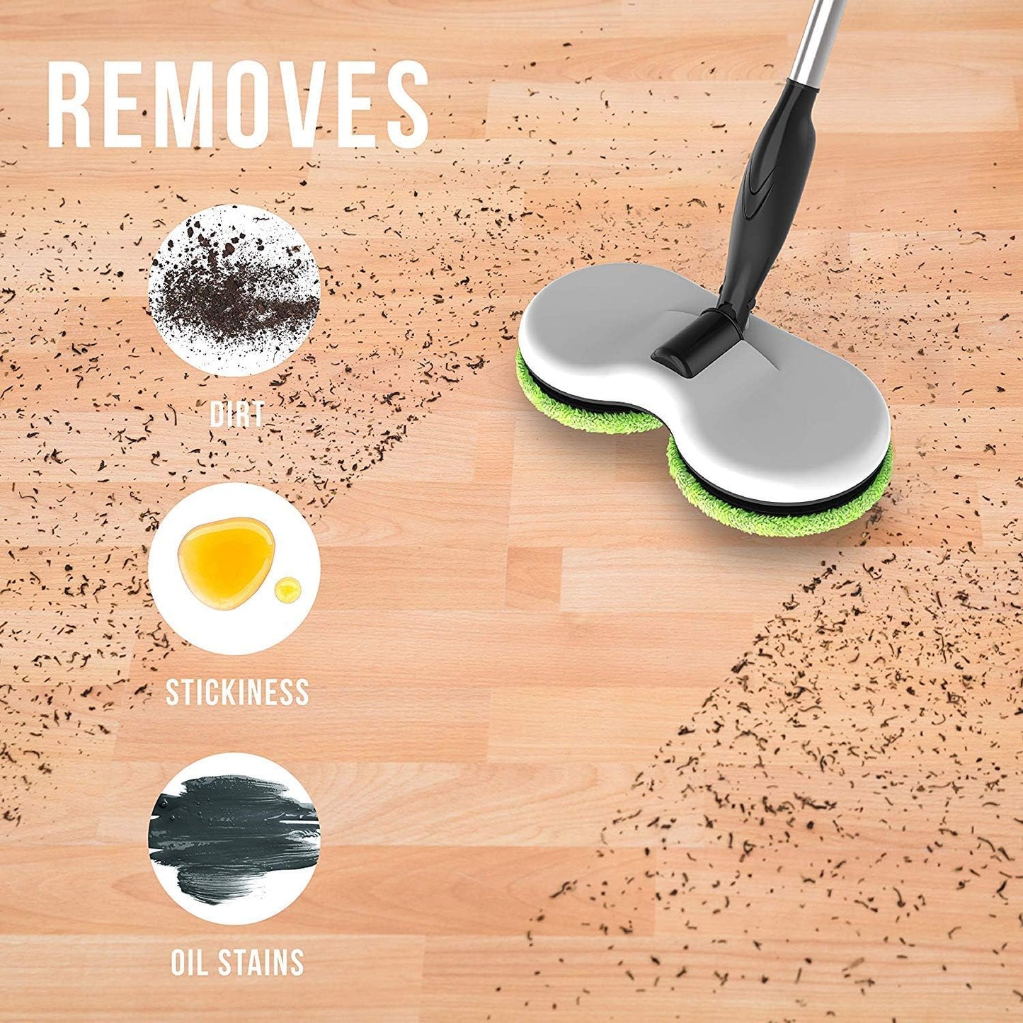 Gladwell Cordless Rechargeable Electric Mop, Floor Cleaner and Scrubber