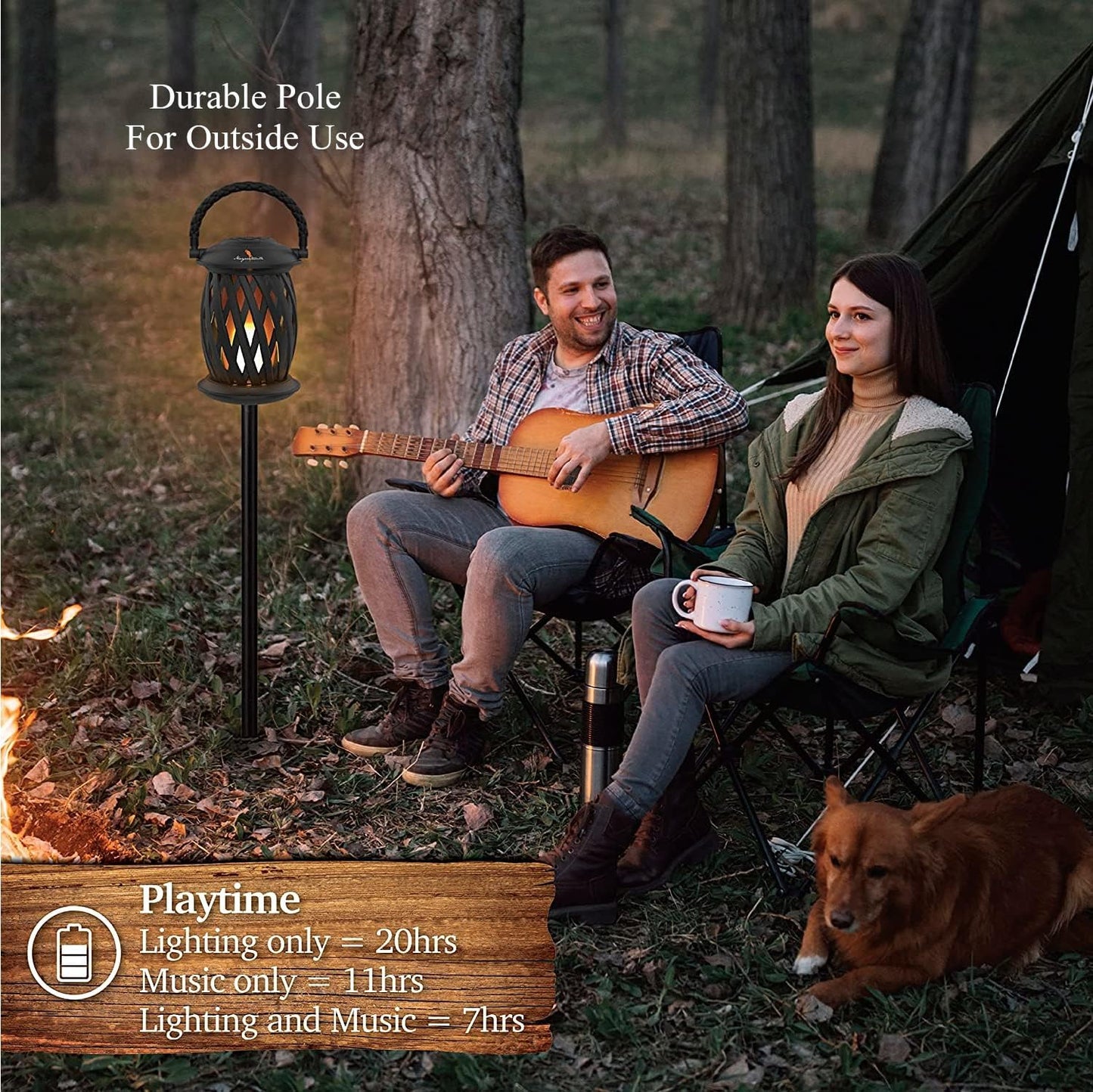 2 Pack Margaritaville Tiki Torch - Waterproof Bluetooth Speaker