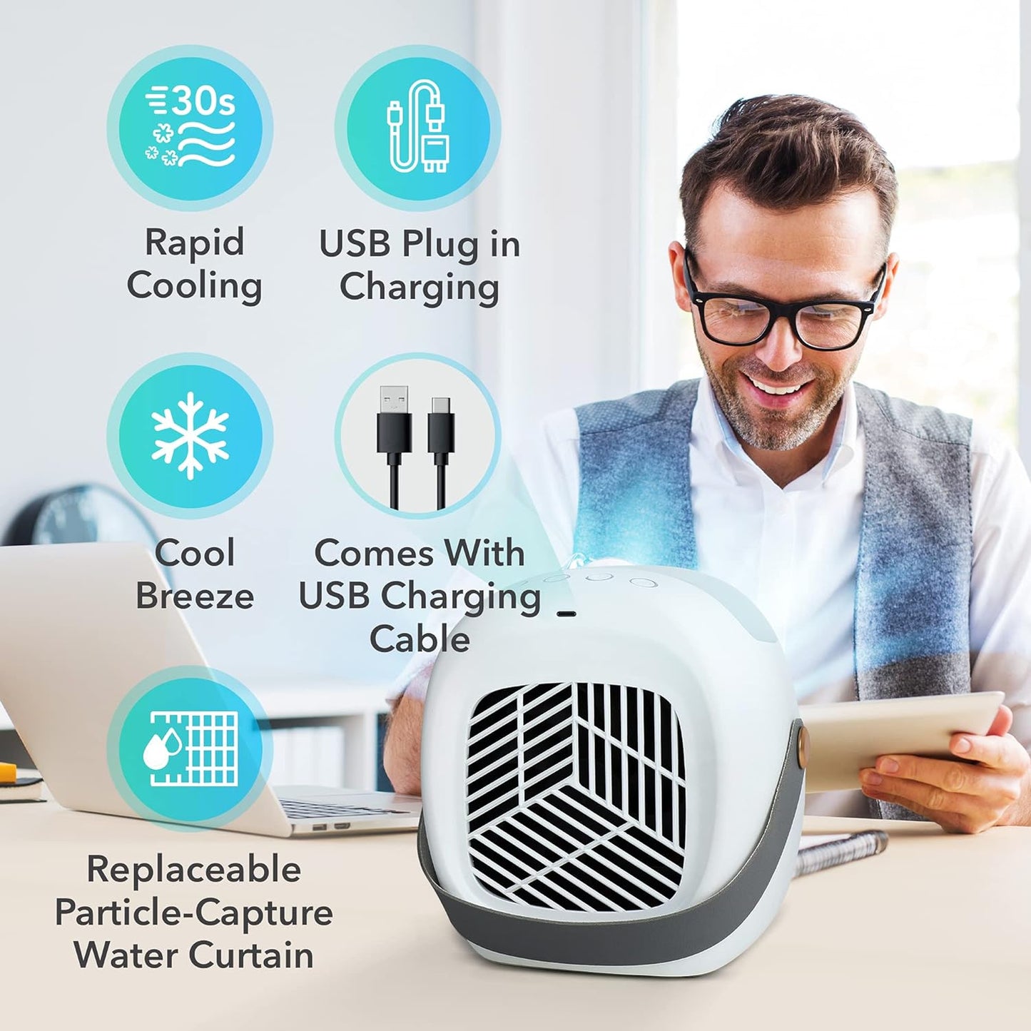 BLAUX Evaporative Air Cooler G2 - Blast Auxiliary Personal Cooler