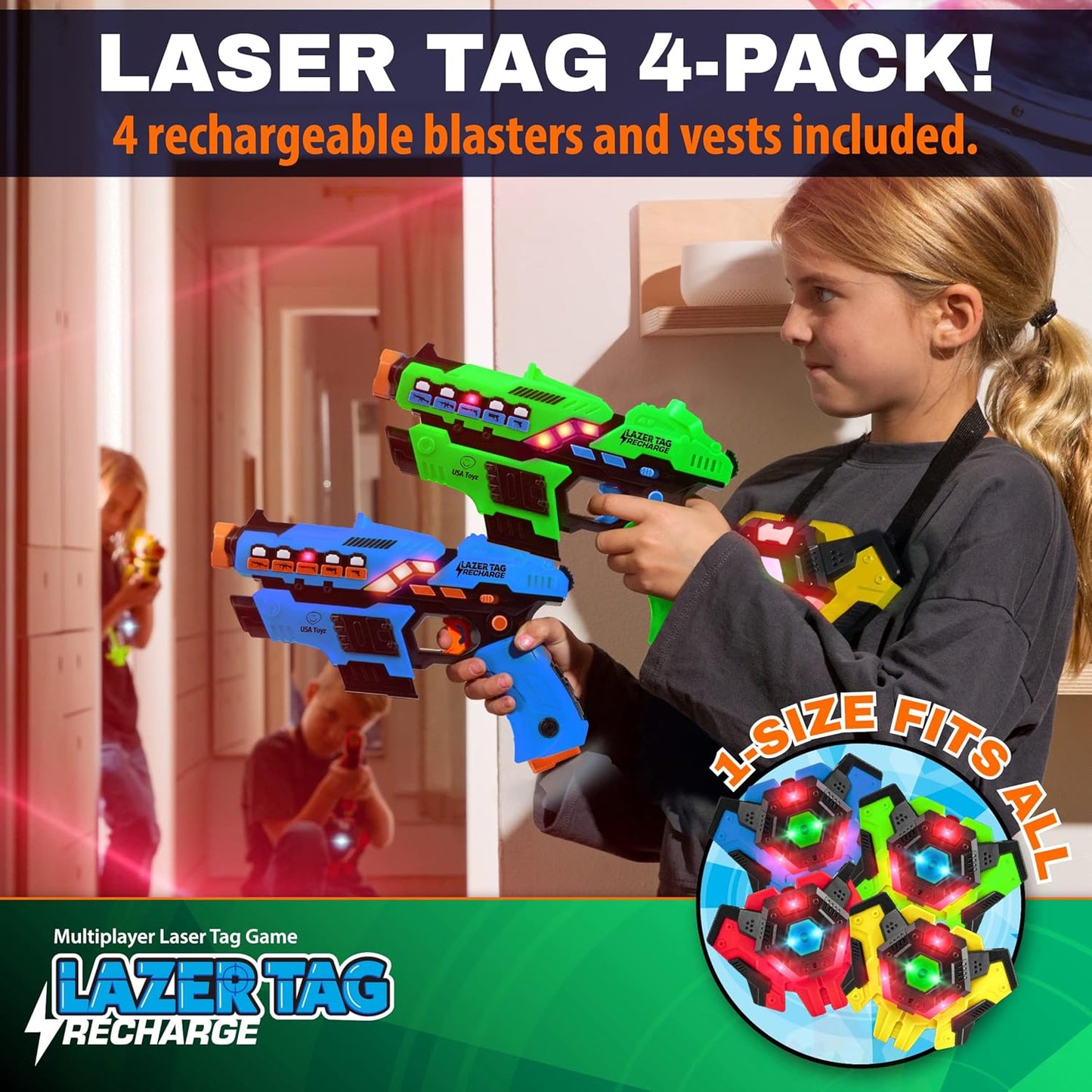 4-Pack: USA Toyz Laser Tag Game