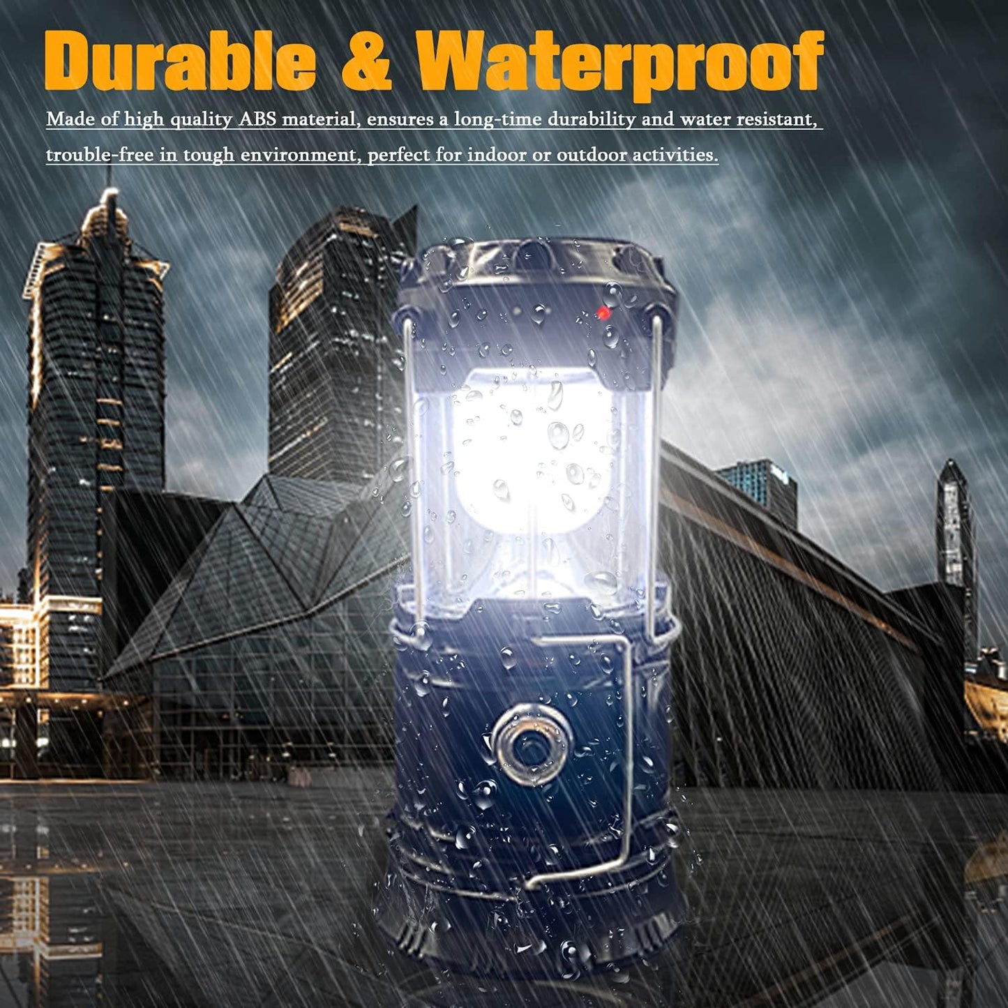 4 Pack Solar Collapsible Portable LED Camping Lantern