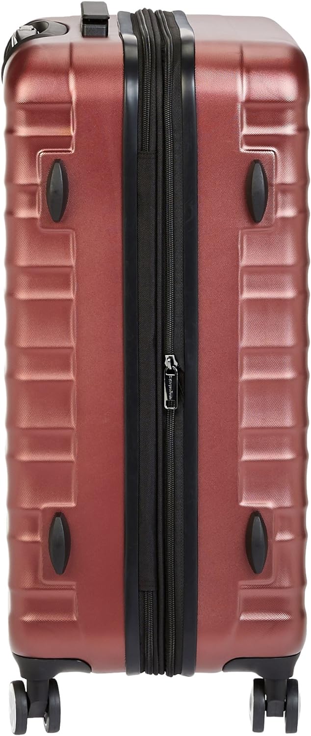 Amazon Basics Hardside Spinner Luggage with Built-In TSA Lock - 26-Inch, Red