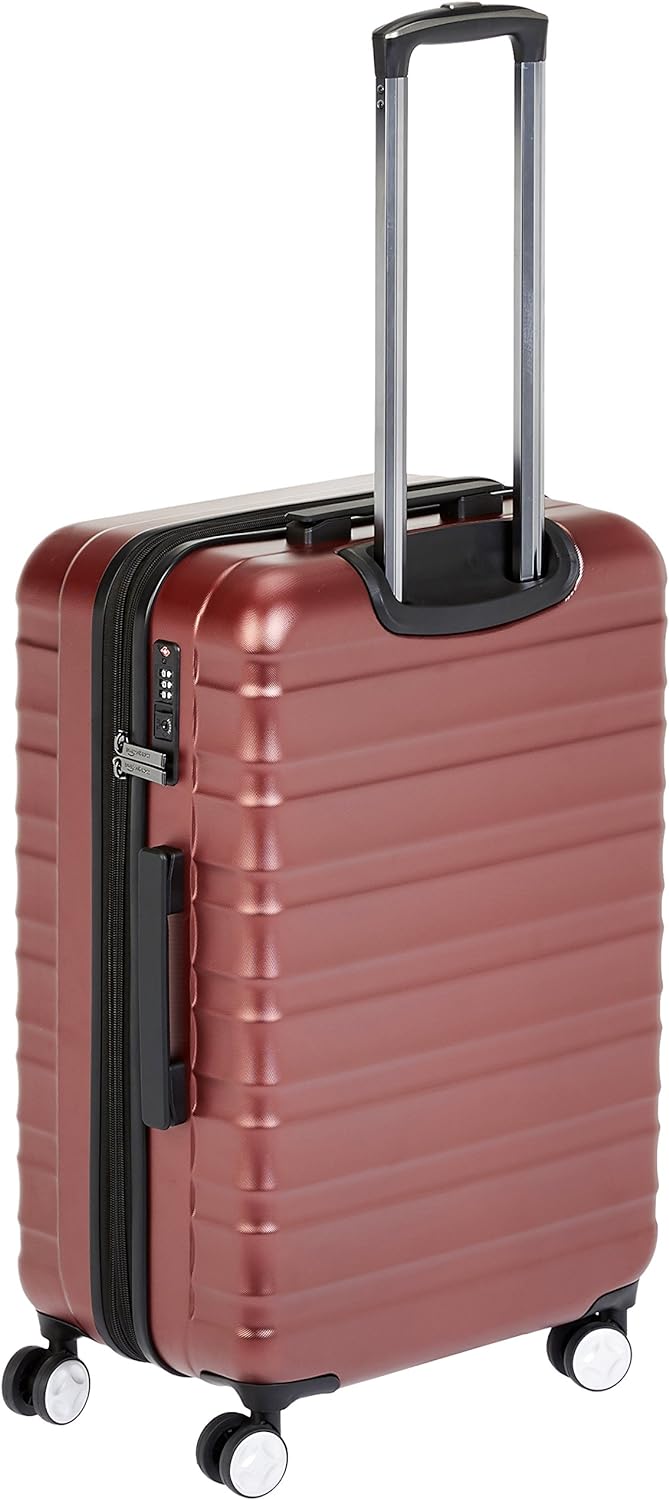 Amazon Basics Hardside Spinner Luggage with Built-In TSA Lock - 26-Inch, Red