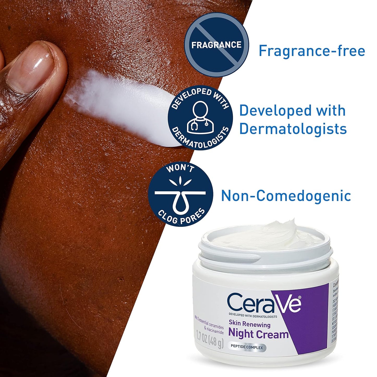 CeraVe Skin Renewing Night Cream, 1.7 oz (2-Pack)