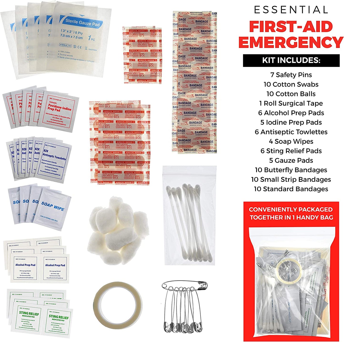 156 Piece Multipurpose Roadside Emergency Car Kit