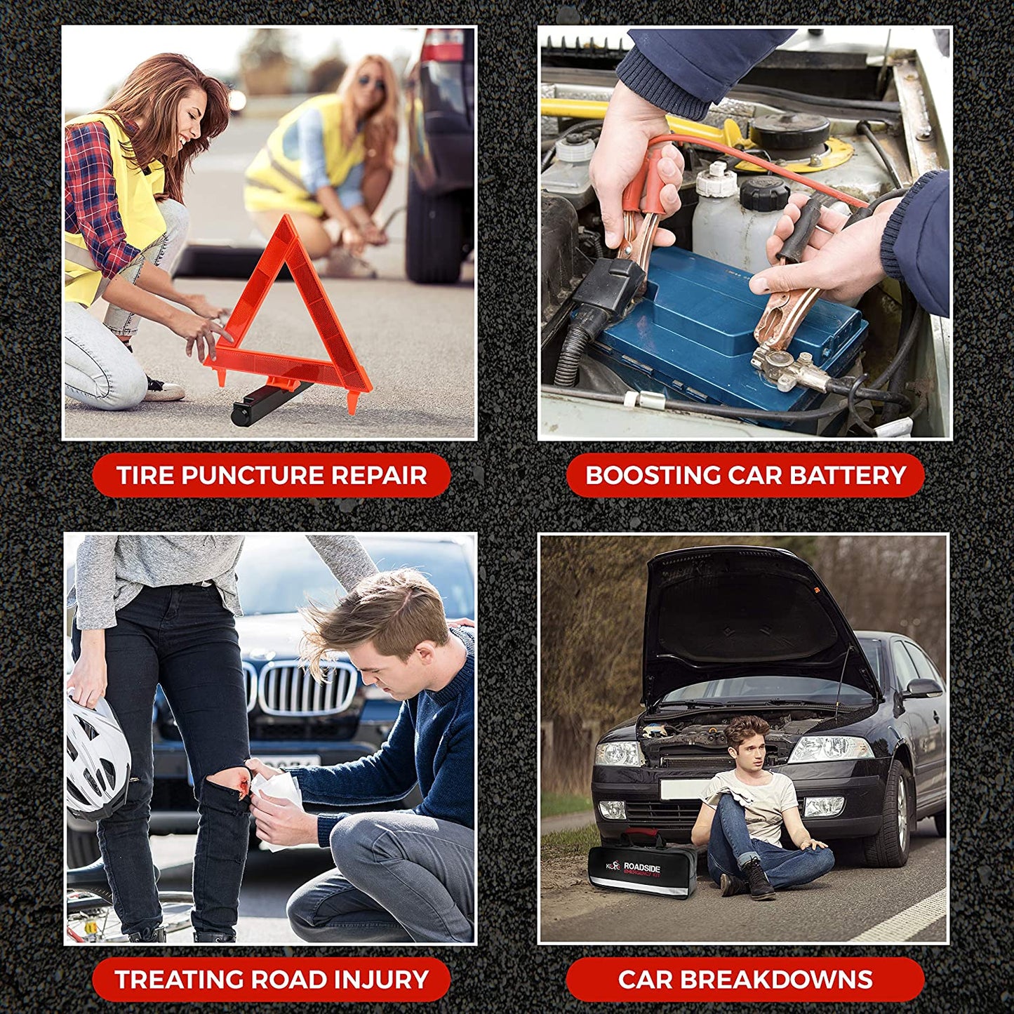 156 Piece Multipurpose Roadside Emergency Car Kit