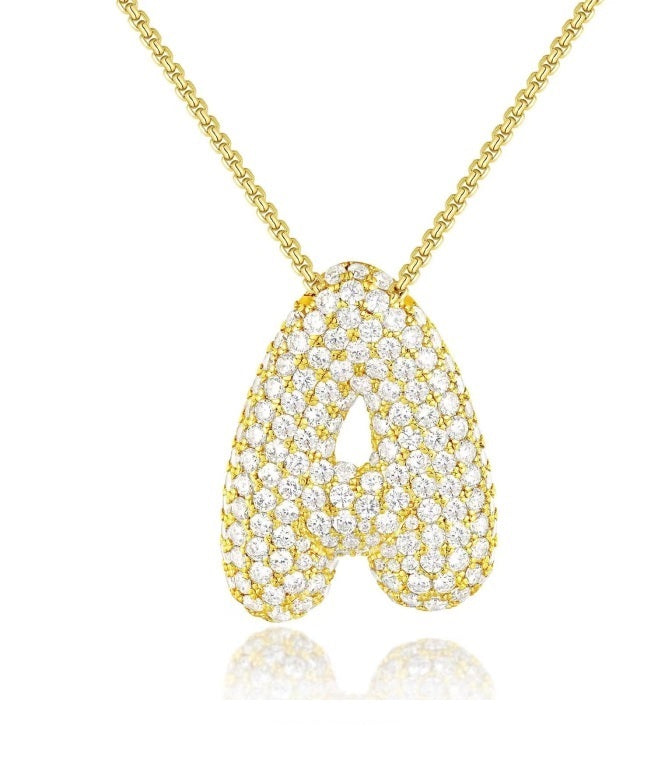 AAA Cubic Zirconia Initial Necklace