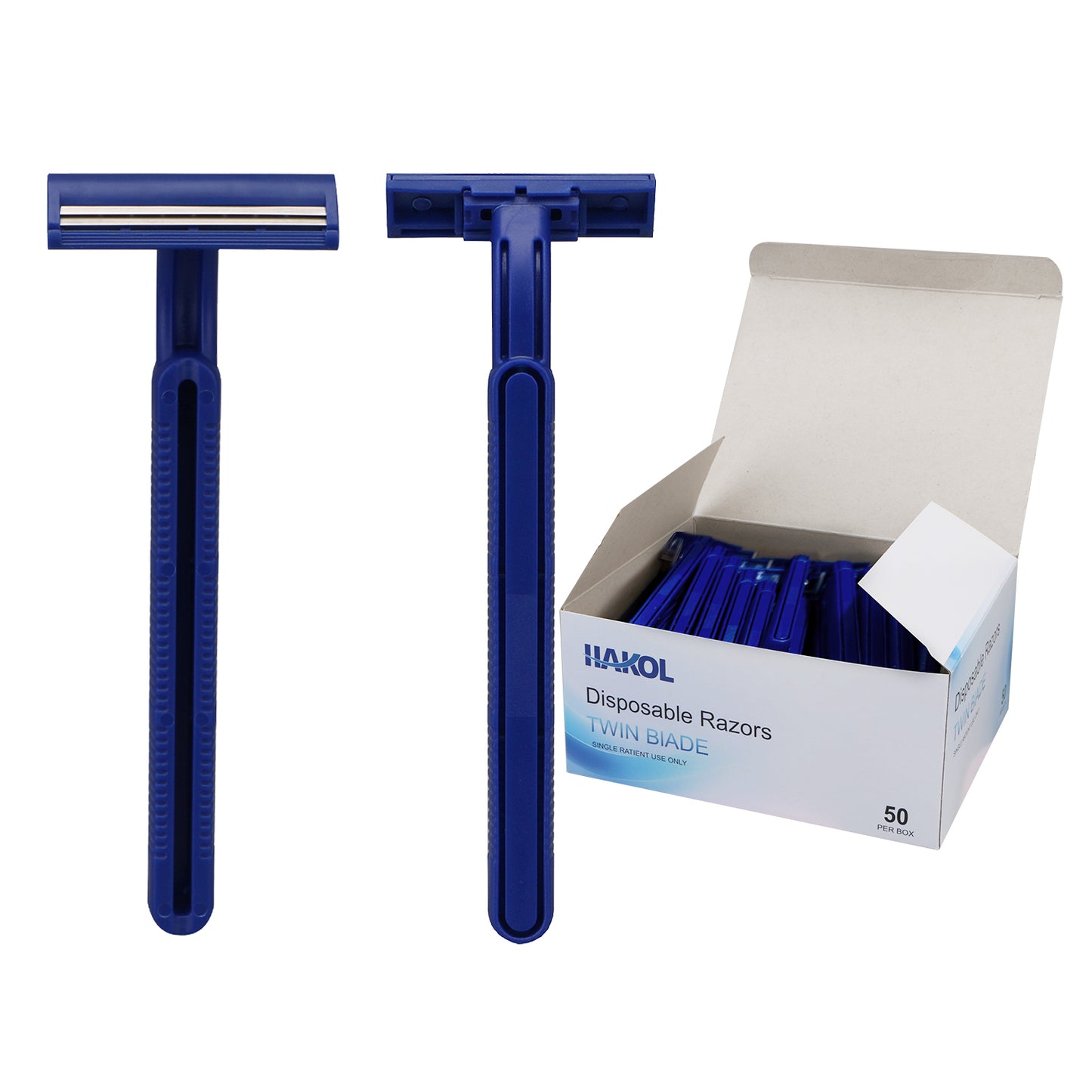 50 Pack Disposable Razors Shaving Razor, Twin Blade