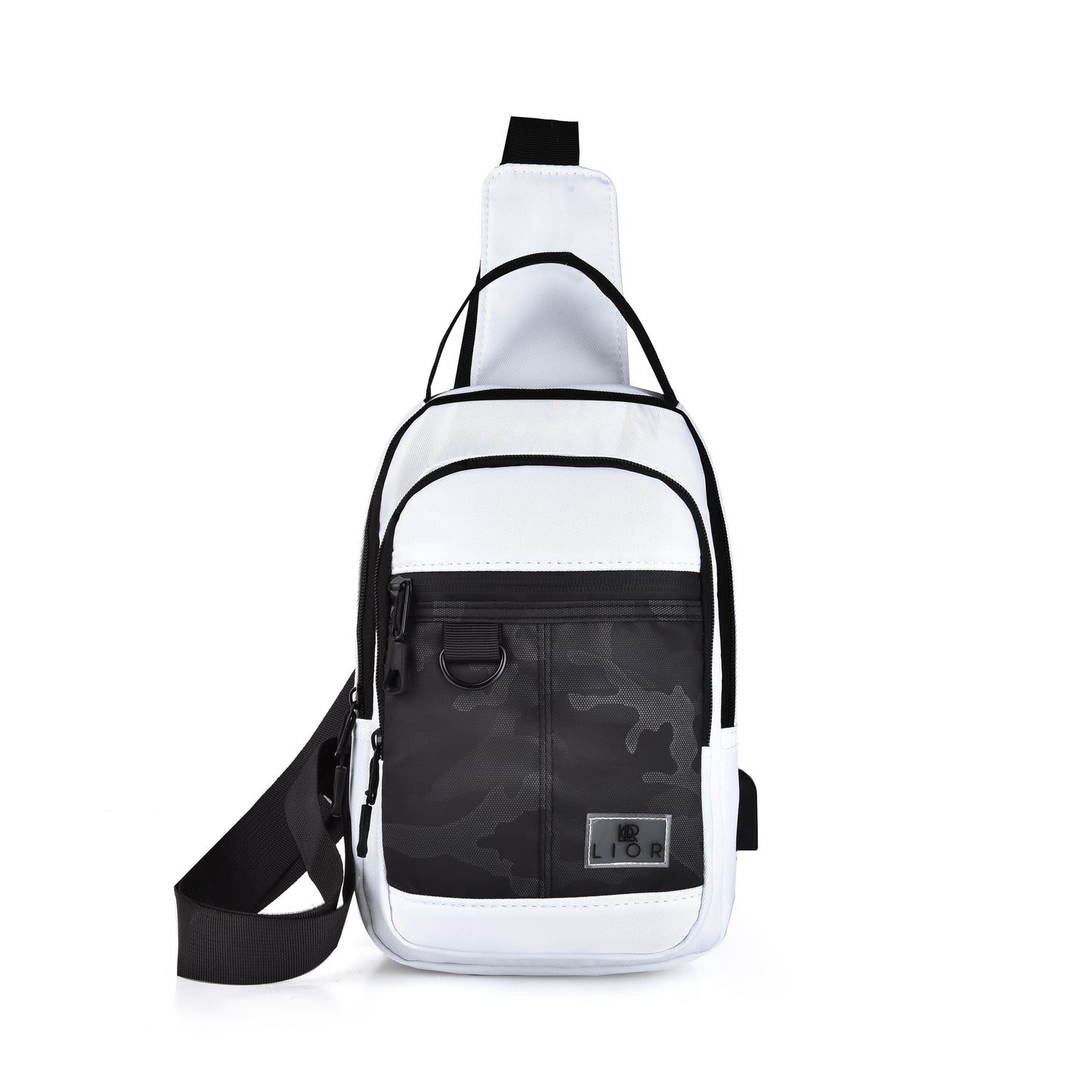 Lior Crossbody Camouflage Shoulder Chest Bag with USB Charging Port | Choose Color