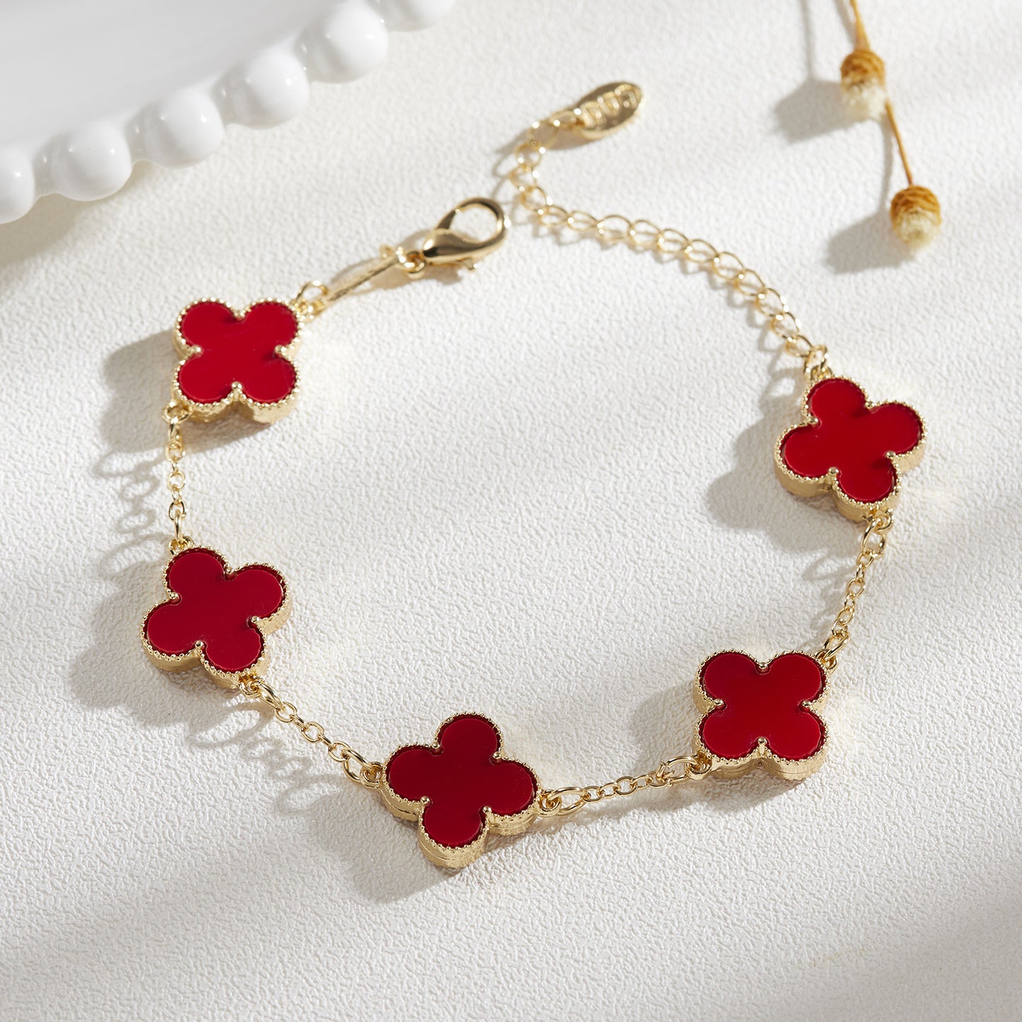 Inspired 18kt GoldTone Four Cleaf Bracelet