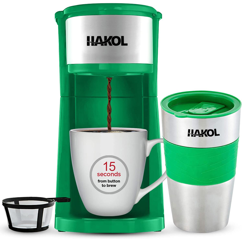Assorted Hakol Mini Travel Single Serve Coffee Maker & 15 oz. Travel Mug Coffee Tumble
