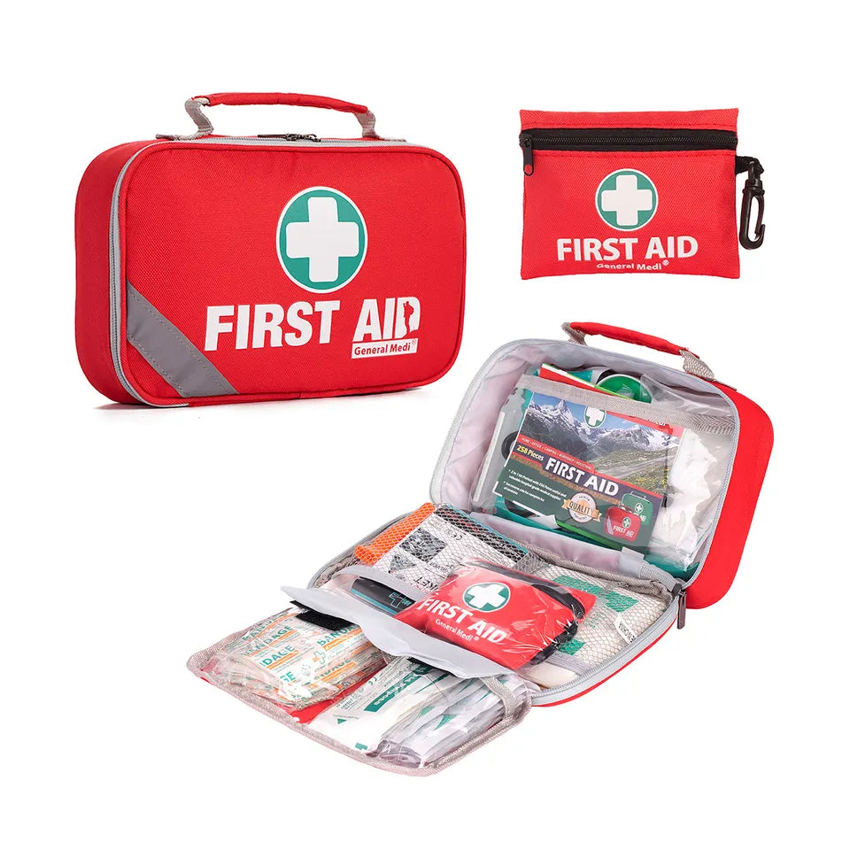 258 Piece First Aid Kit -Includes Eyewash, Ice(Cold) Pack, Moleskin Pad and Emergency Blanket for Travel, Home, Office, Car, Camping