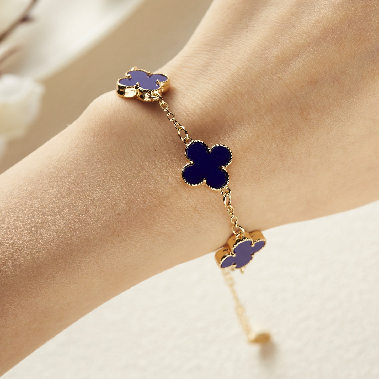 Inspired 18kt GoldTone Four Cleaf Bracelet