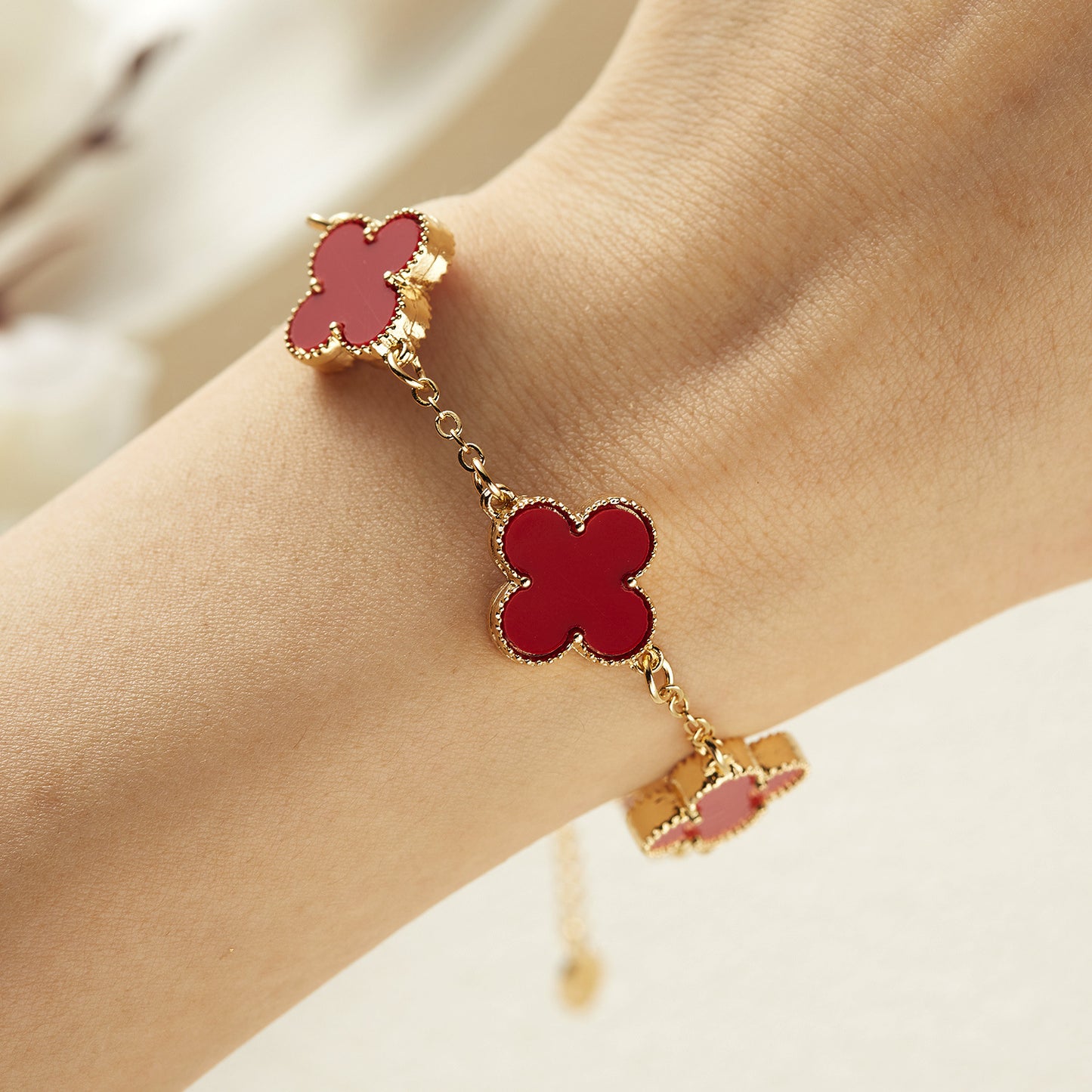Inspired 18kt GoldTone Four Cleaf Bracelet