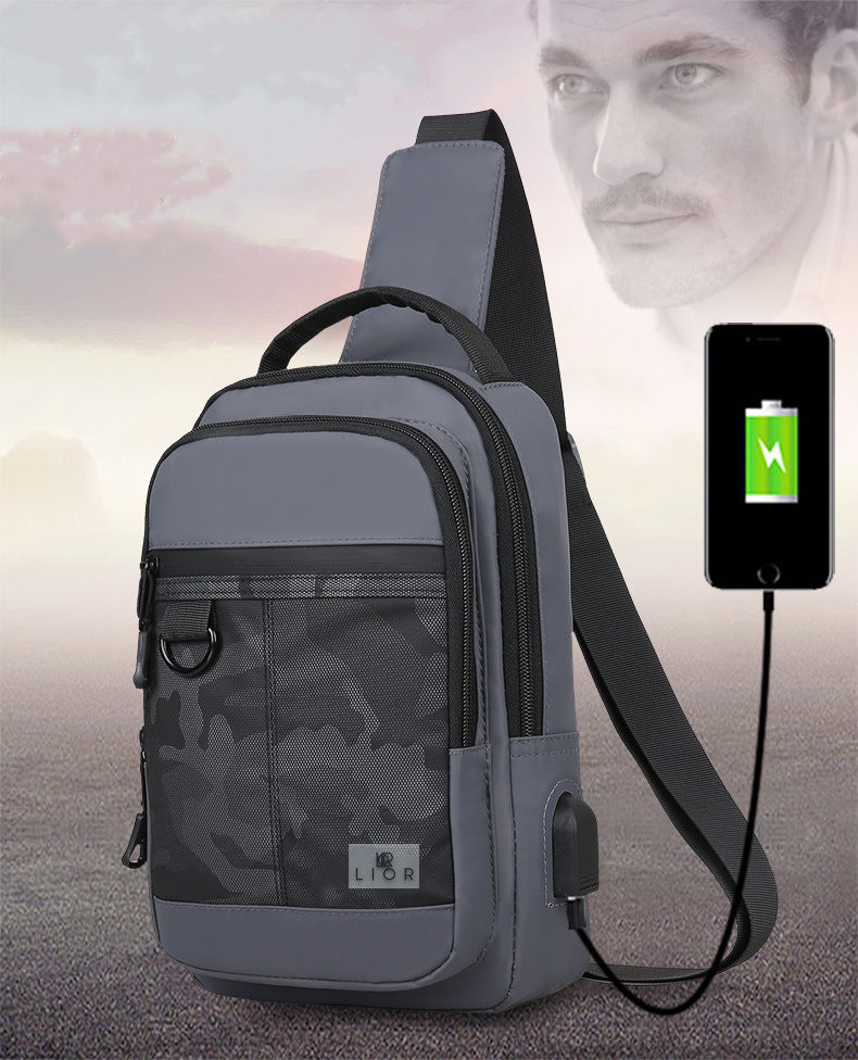 3 Pack Lior Crossbody Camouflage Shoulder Chest Bags with USB Charger Port