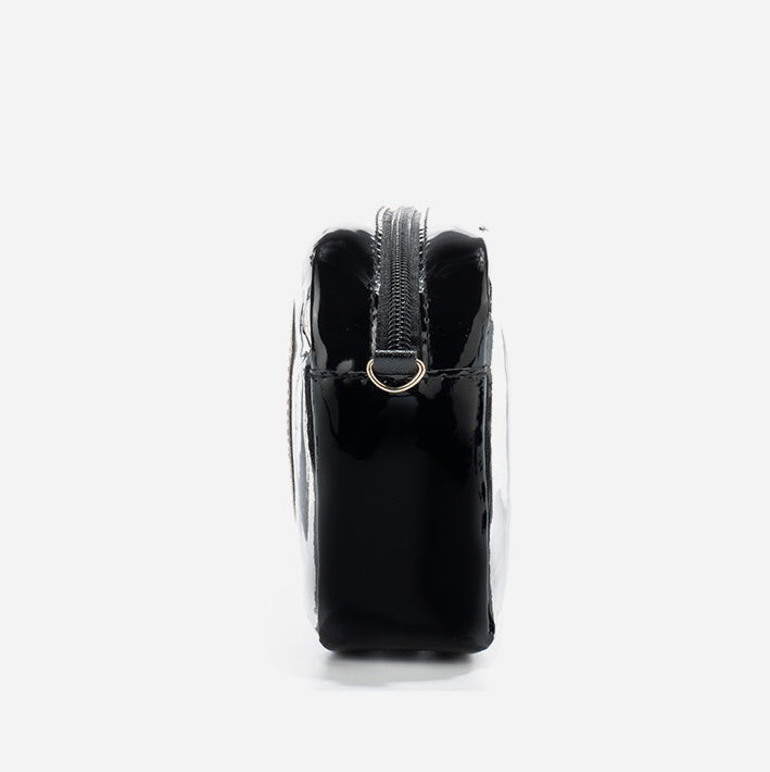Clear PVC Jelly Bag – Fashionable Crossbody Messenger with Heart Patch for Women