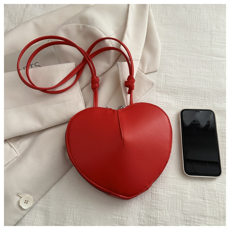 Lior Solid Color Heart Shape Shoulder Bag