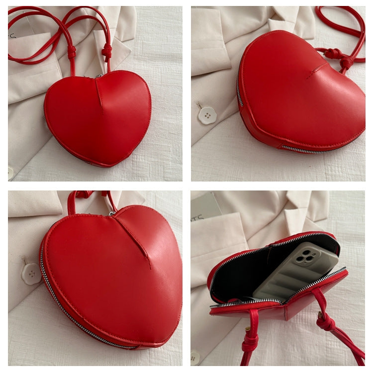 Lior Solid Color Heart Shape Shoulder Bag