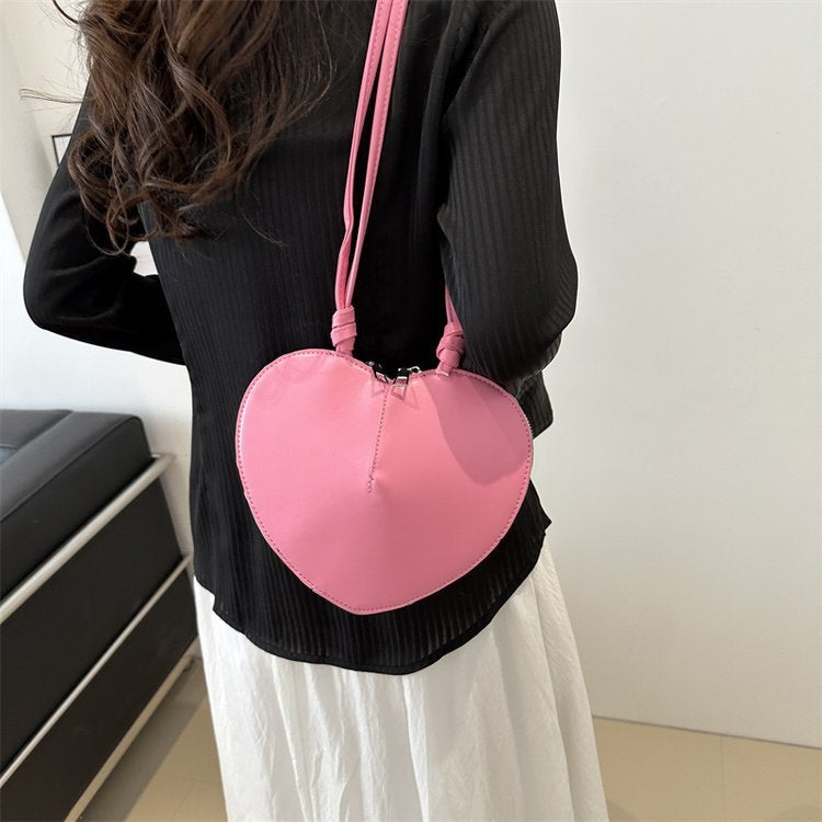 Lior Solid Color Heart Shape Shoulder Bag