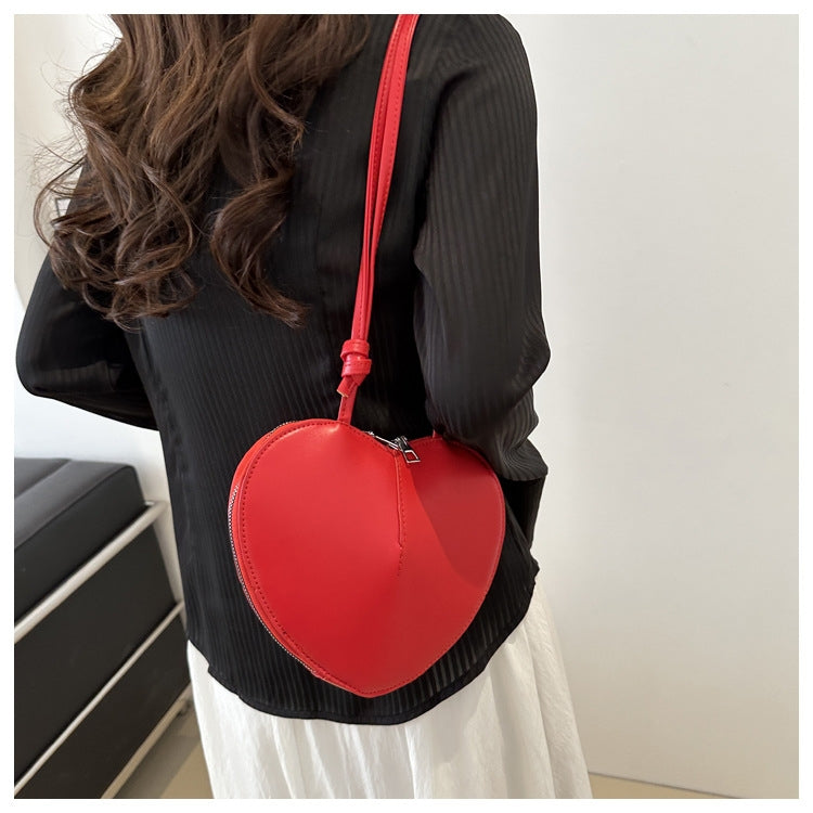 Lior Solid Color Heart Shape Shoulder Bag