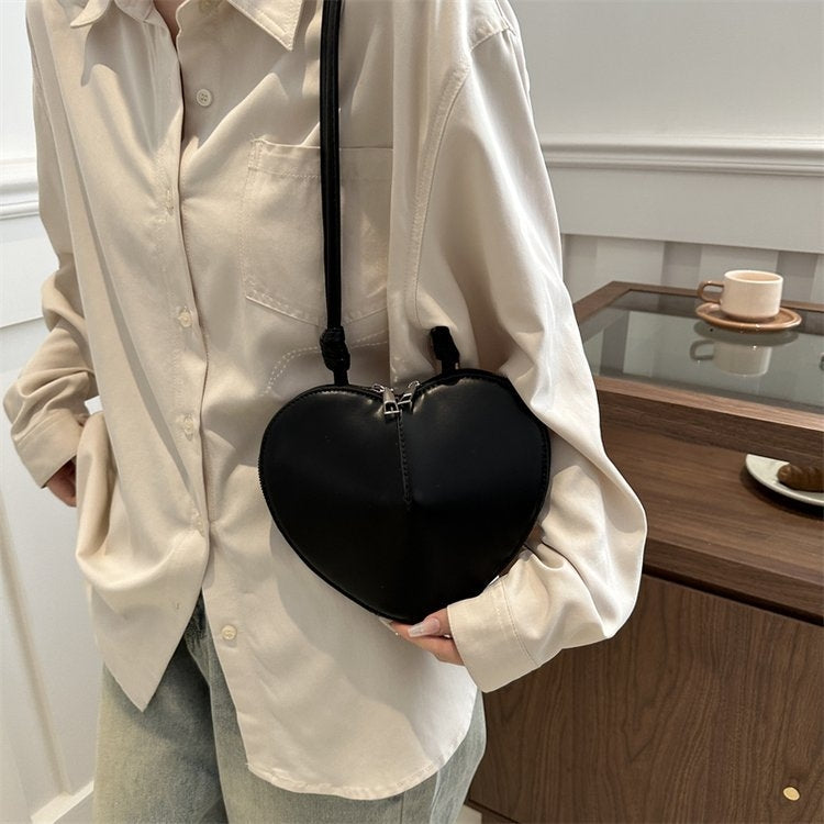 Lior Solid Color Heart Shape Shoulder Bag