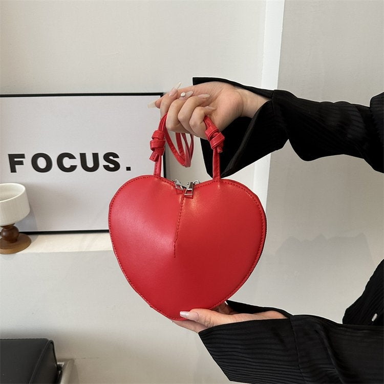 Lior Solid Color Heart Shape Shoulder Bag