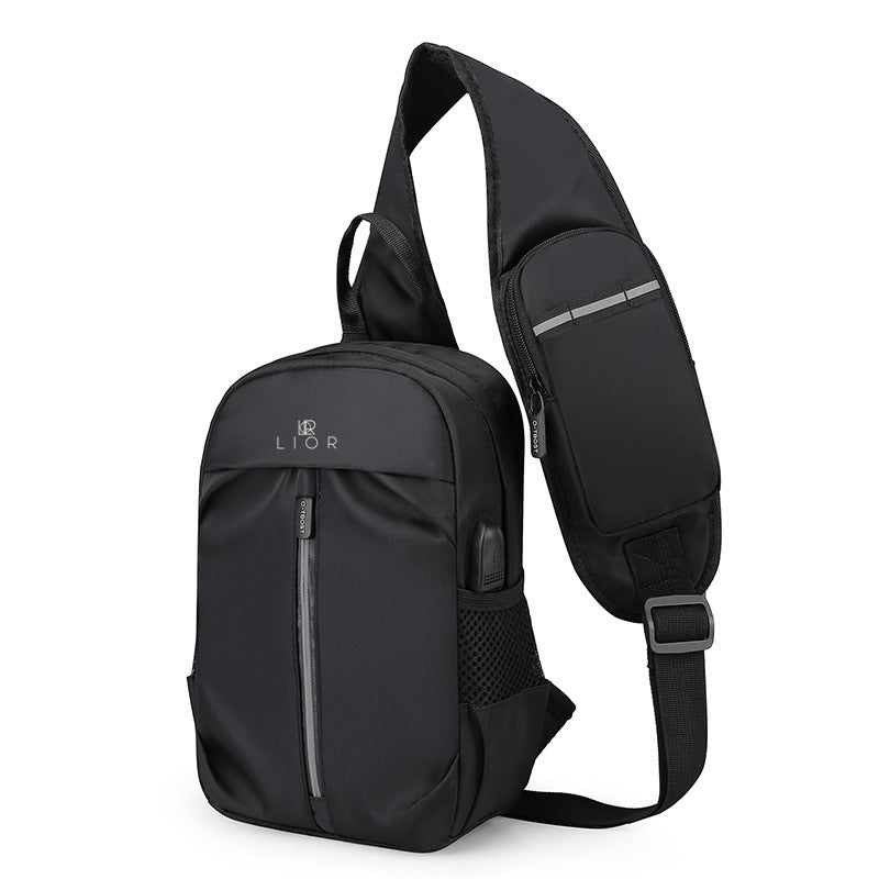 Lior USB Charging Port Multi Pocket Shoulder Bag
