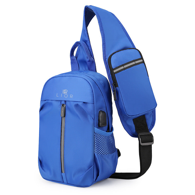 Lior USB Charging Port Multi Pocket Shoulder Bag