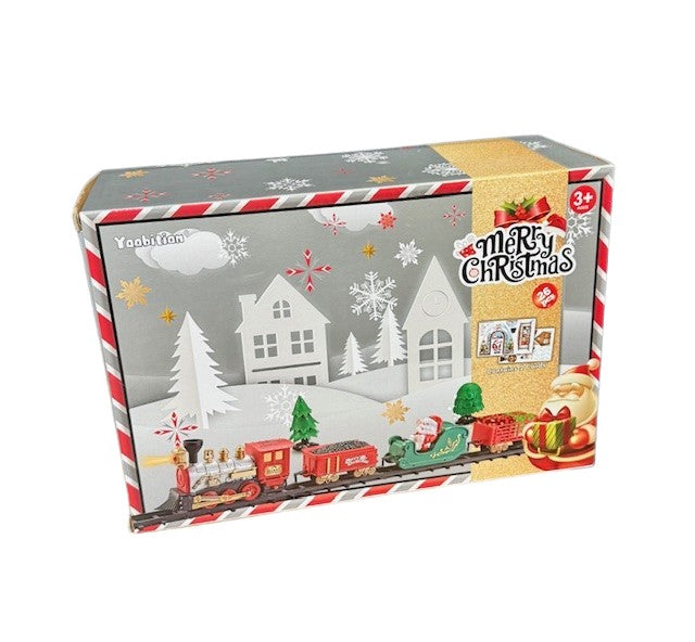 Toy Train Set – Perfect Christmas Tree Train – Battery Powered Locomotive with Light & Sound