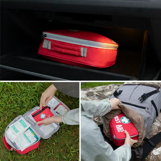 258 Piece First Aid Kit -Includes Eyewash, Ice(Cold) Pack, Moleskin Pad and Emergency Blanket for Travel, Home, Office, Car, Camping