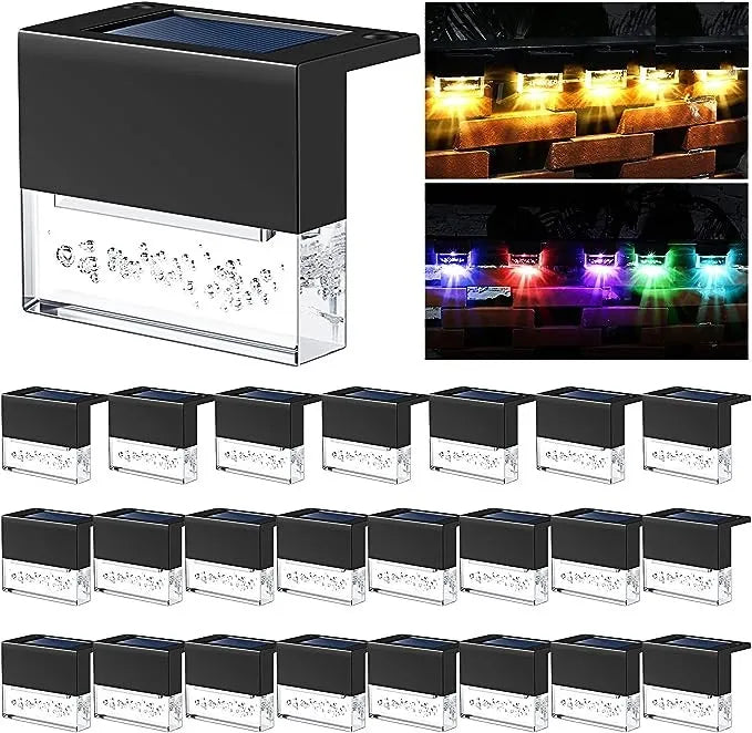 6 Pack LED Solar Deck Lights For Step, Fences and Steps Waterproof Warm White/Color Changing