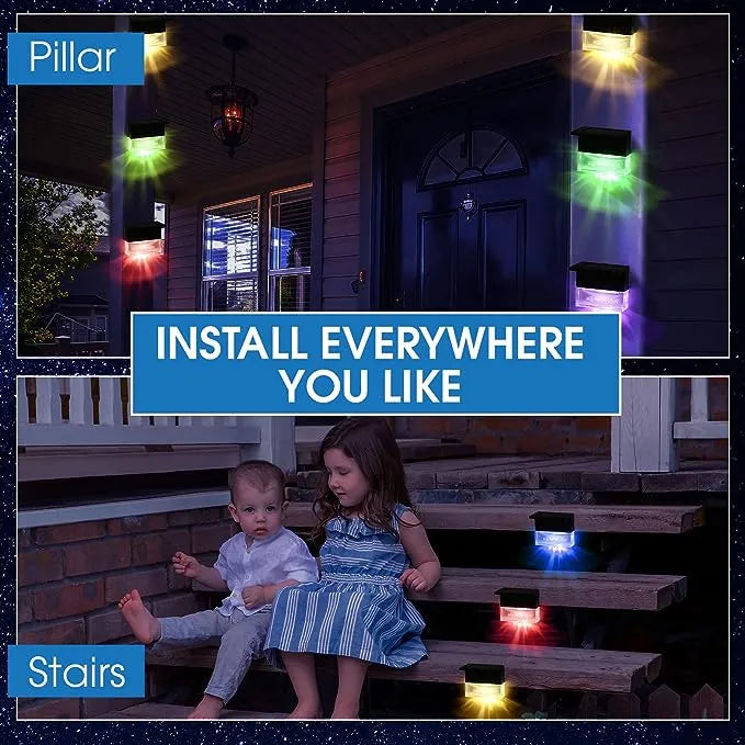 6 Pack LED Solar Deck Lights For Step, Fences and Steps Waterproof Warm White/Color Changing