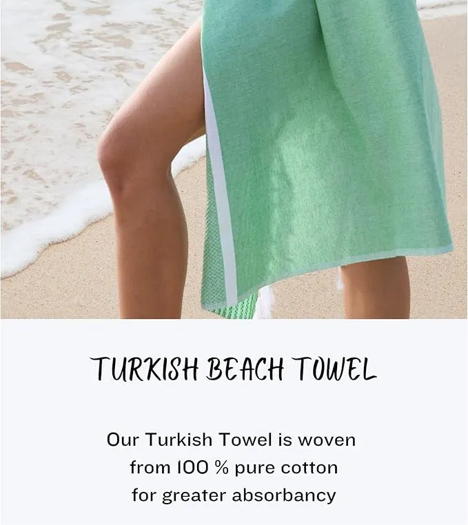 Turkish Beach Towel – 100% Cotton – 39 x 71 inches – Oversized