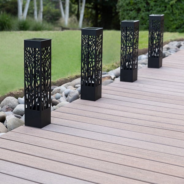 Tommy Bahama Square Solar Bollard Lights, 35 Lumen, 5-pack