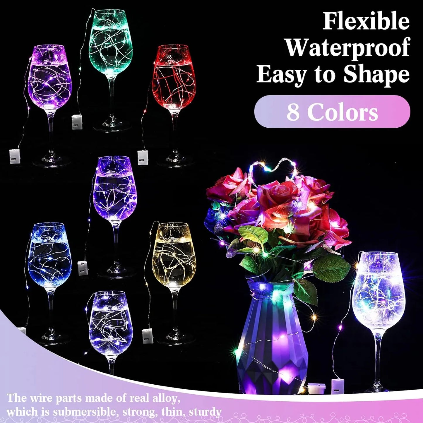 20 Pack Multi Color Fairy Lights-7 Feet With 20 LED Lights