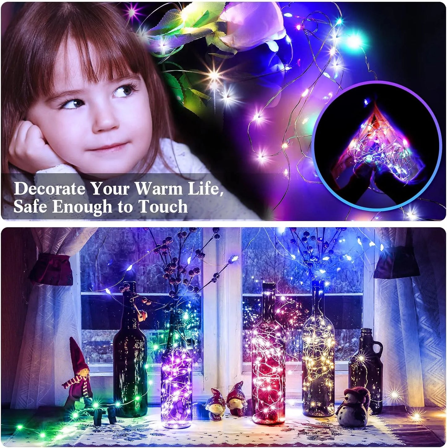 20 Pack Multi Color Fairy Lights-7 Feet With 20 LED Lights