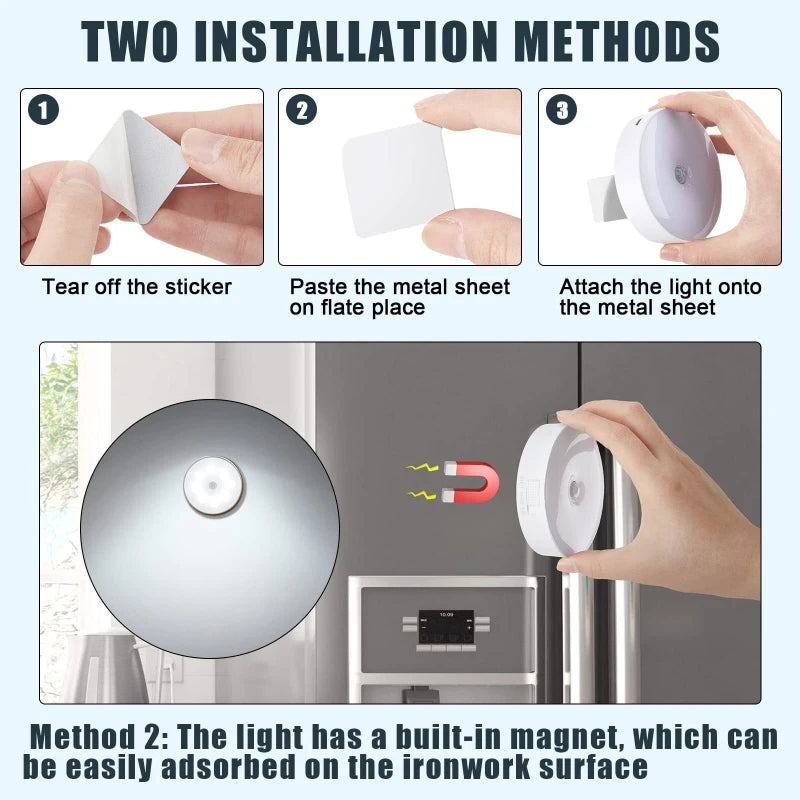6 Pack Rechargeable Motion Sensor Light Fixture – Indoor LED – USB Cord