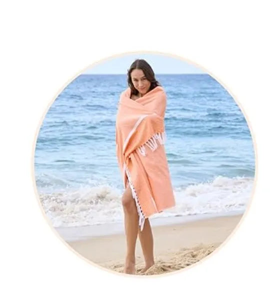 Turkish Beach Towel – 100% Cotton – 39 x 71 inches – Oversized
