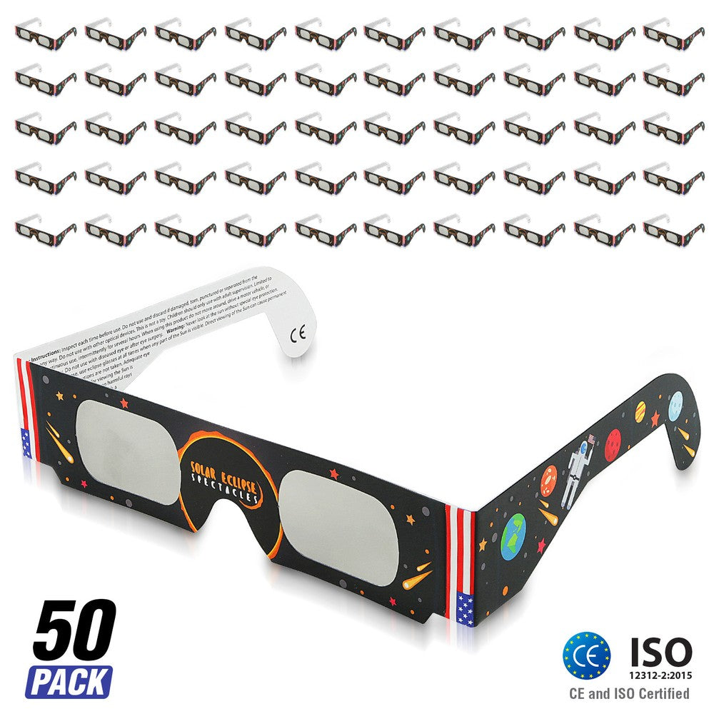 5 OR 10 Pack BRITENWAY Solar Eclipse Glasses - CE Approved & ISO Certified Safe