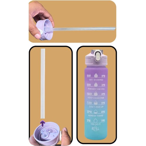 3 Piece Set: Water Bottles with Motivational Time Marker