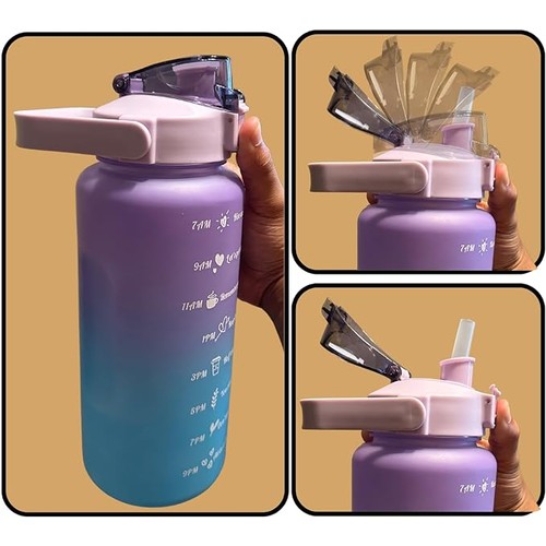3 Piece Set: Water Bottles with Motivational Time Marker