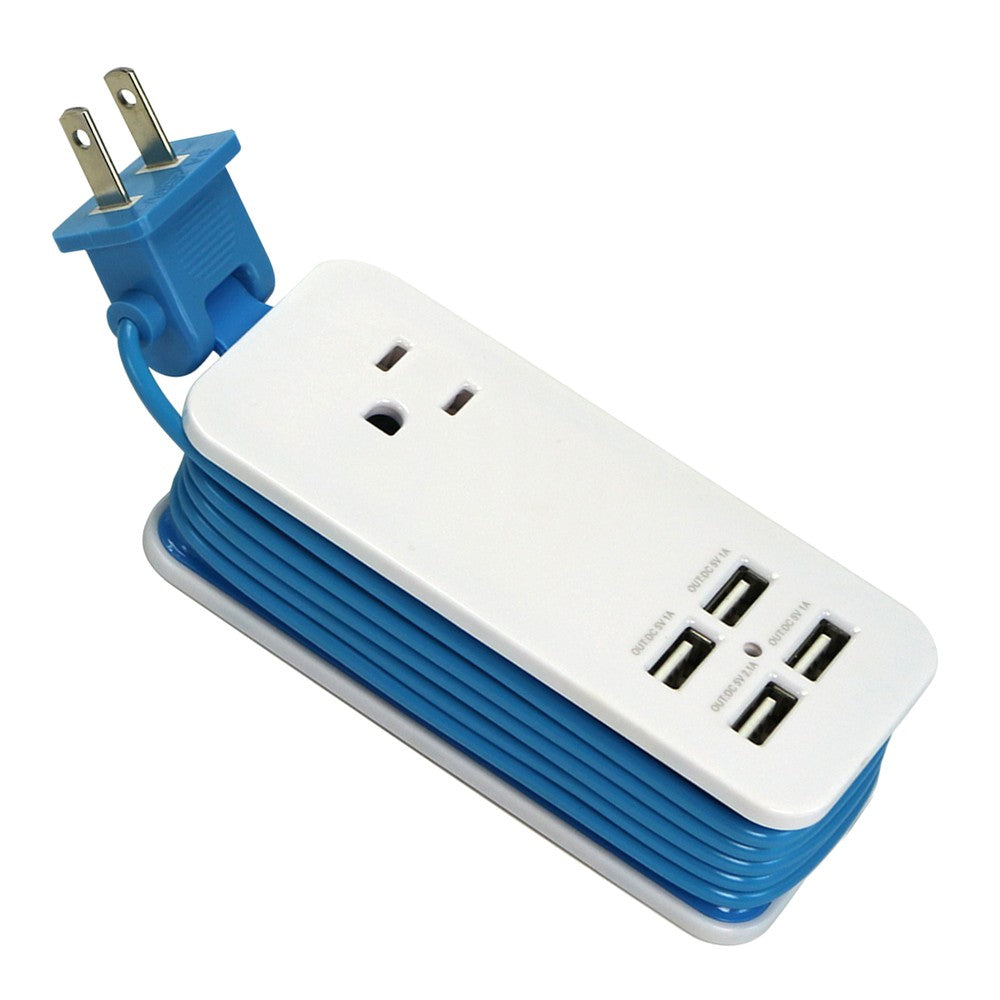 2 Pack Travel Power Strip with 4 USB Ports & 4-Foot Cord