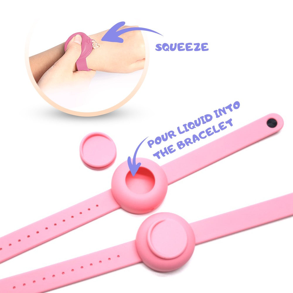 4 Pack Assorted Colors Hand Sanitizer Silicone Refillable Adjustable Wristband